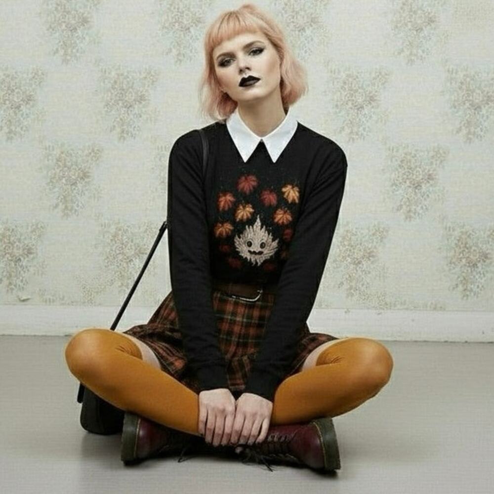 Rogue + Wolf Maple Ghosty Long Sleeve Tee Small Dark Academia Goth